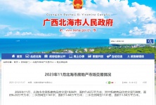北海房地产2023年11月销售情况:北海新房住宅成交728套,环涨4.30%的配图